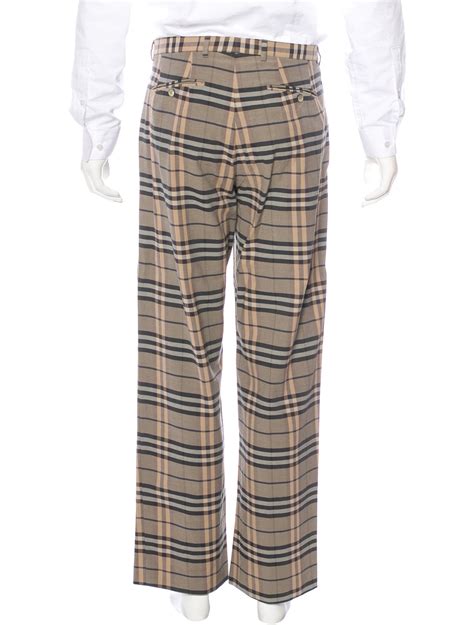 burberry gray blue plaid pants|burberry nova check trousers men's.